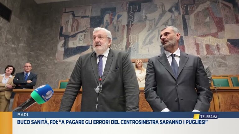 Buco sanità, Fdi: “A pagare gli errori del centrosinistra saranno i pugliesi”