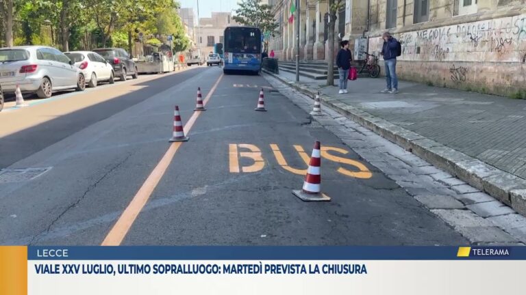 Viale XXV luglio, ultimo sopralluogo: martedì prevista la chiusura