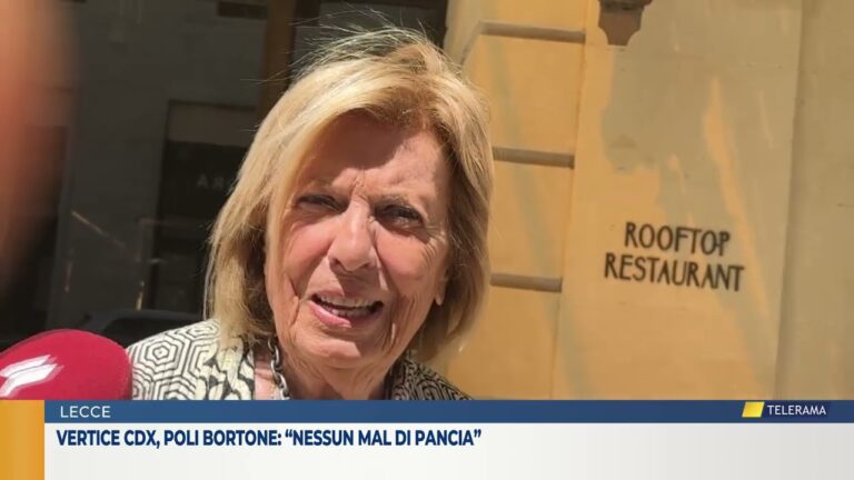 Vertice Cdx, Poli Bortone: “Nessun mal di pancia”