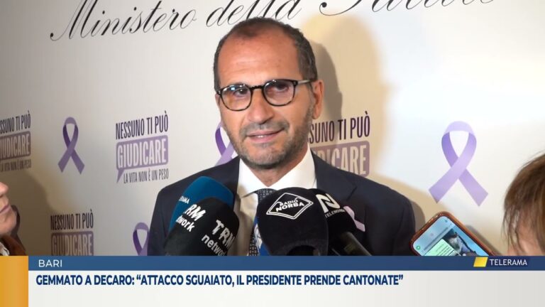 Gemmato a Decaro: “Attacco sguaiato, il presidente prende cantonate”