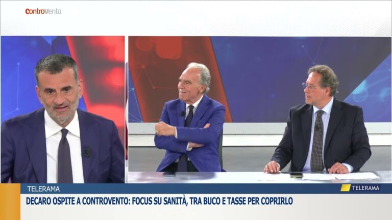 Decaro ospite a Controvento: focus su sanità, tra buco e tasse per coprirlo