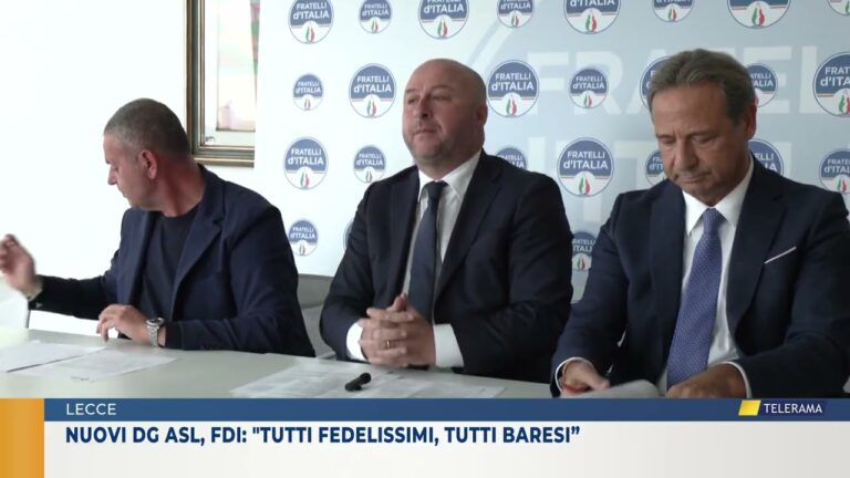 Nuovi dg asl, fdi: “tutti fedelissimi, tutti baresi”