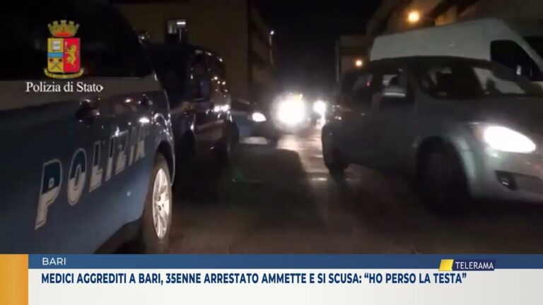 BARI. Medici aggrediti a Bari, 35enne arrestato ammette e si scusa: “Ho perso la testa”