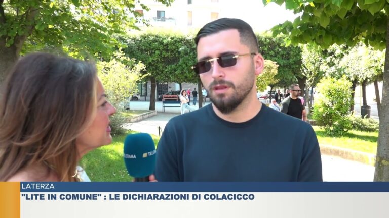 LATERZA.  “LITE IN COMUNE” : LE DICHIARAZIONI DI COLACICCO