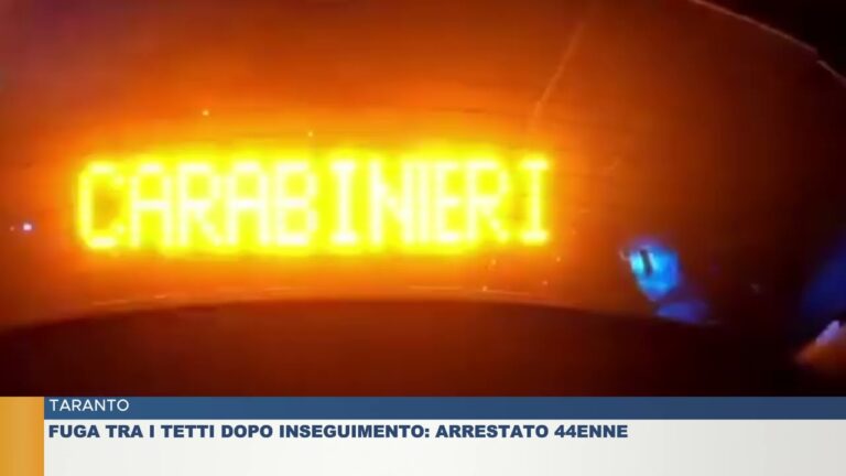 TARANTO.  FUGA TRA I TETTI DOPO INSEGUIMENTO: ARRESTATO 44ENNE