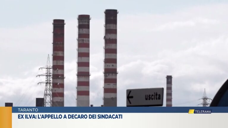 Taranto, ex Ilva: l’appello a Decaro dei sindacati