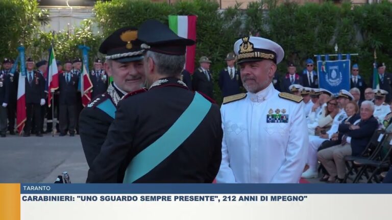 TARANTO.  CARABINIERI: “UNO SGUARDO SEMPRE PRESENTE, 212 ANNI DI IMPEGNI”