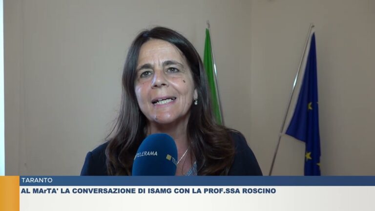TARANTO.  AL MArTA’ LA CONVERSAZIONE DI ISAMG CON LA PROF.SSA ROSCINO