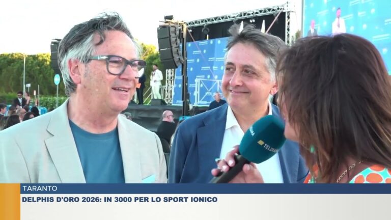 TARANTO.  DELPHIS D’ORO 2026: IN 3000 PER LO SPORT IONICO