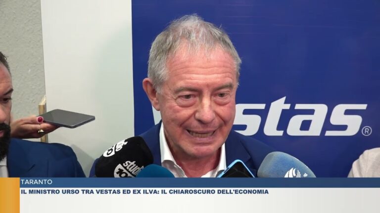 TARANTO.  IL MINISTRO URSO TRA VESTAS ED EX ILVA: IL CHIAROSCURO DELL’ECONOMIA