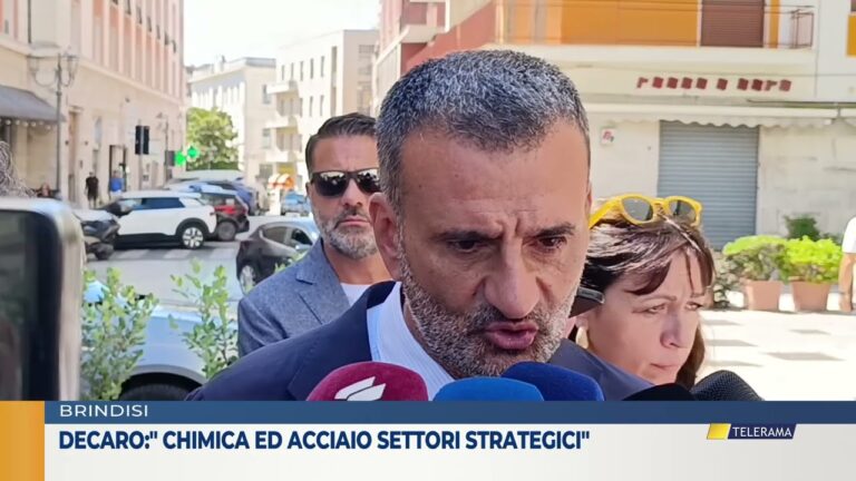 Decaro:” Chimica ed  acciaio settori strategici”