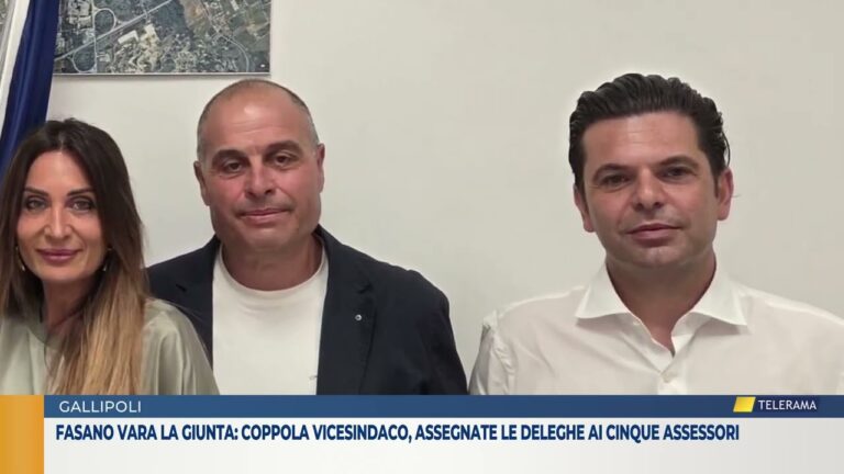 Fasano vara la giunta: Coppola vicesindaco, assegnate le deleghe ai cinque assessori