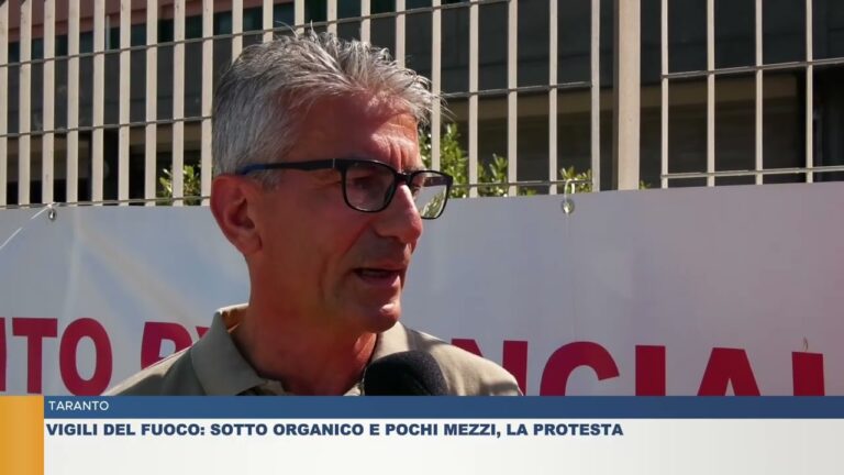 TARANTO.  VIGILI DEL FUOCO: SOTTO ORGANICO E POCHI MEZZI, LA PROTESTA