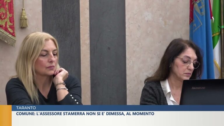TARANTO.  COMUNE: L’ASSESSORE STAMERRA NON SI E’ DIMESSA, AL MOMENTO