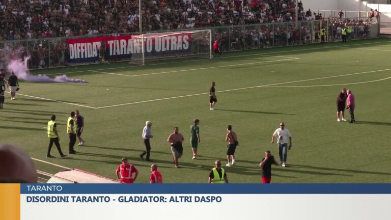 TARANTO.  DISORDINI TARANTO – GLADIATOR: ALTRI DASPO