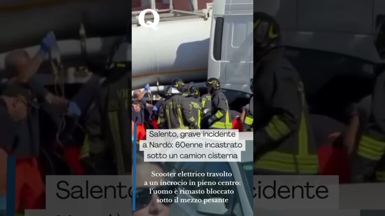 Grave incidente a Nardò: uomo incastrato sotto un camion