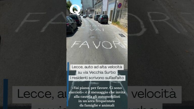 Lecce, la scritta per terra: non correre